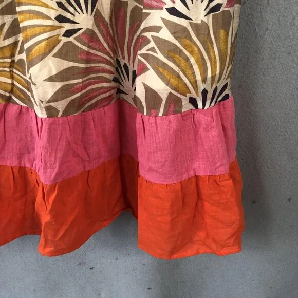 Voy Avara Dress Womens Small Multicolor Puff Sleeve Tiered Boho Festival NEW - Picture 15 of 16